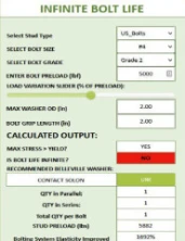 Infinite Bolt Fatigue calculator preview